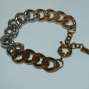 LUV AJ Ombre Rose Gold Silver Chunky Link Bracelet
